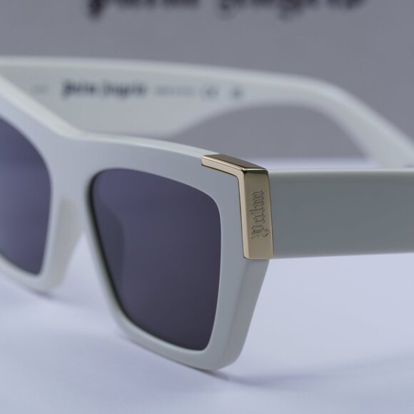 Palm Angels PERI099 HOLLYWOOD 0107 Cat Eye Sunglasses - White/Dark Grey - Picture 4 of 11